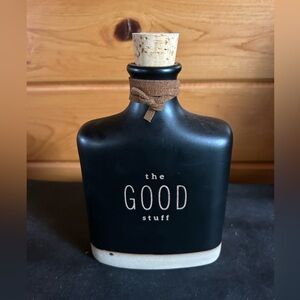 Black Ceramic " The Good Stuff " Bottle